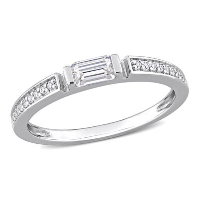 Baguette Moissanite Stacking Ring in Sterling Silver (3/8 ct. tw.)