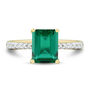 Lab-Created Emerald and Lab Grown Diamond Ring in 10K Yellow Gold &#40;1/5 ct. tw.&#41;