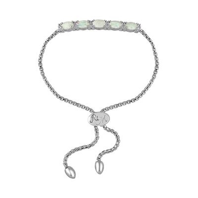 Rhythm & Muse™ Lab Created Opal & Lab Created White Sapphire Bolo Bracelet in Sterling Silver