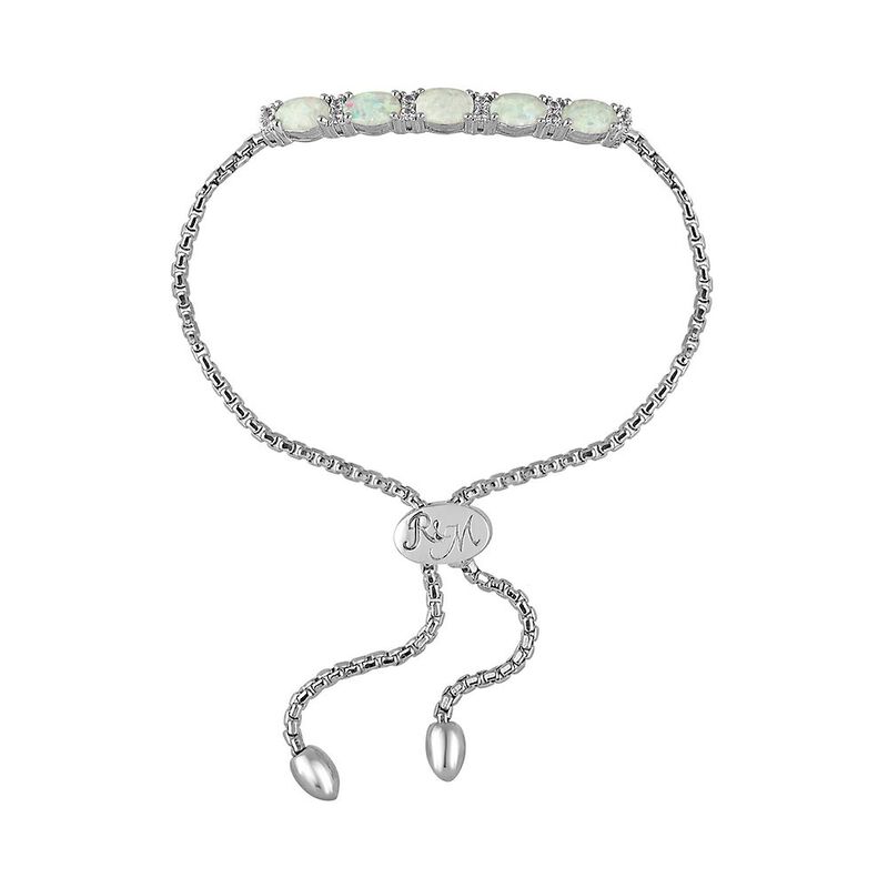 Rhythm &amp; Muse&amp;&#35;8482; Lab Created Opal &amp; Lab Created White Sapphire Bolo Bracelet in Sterling Silver
