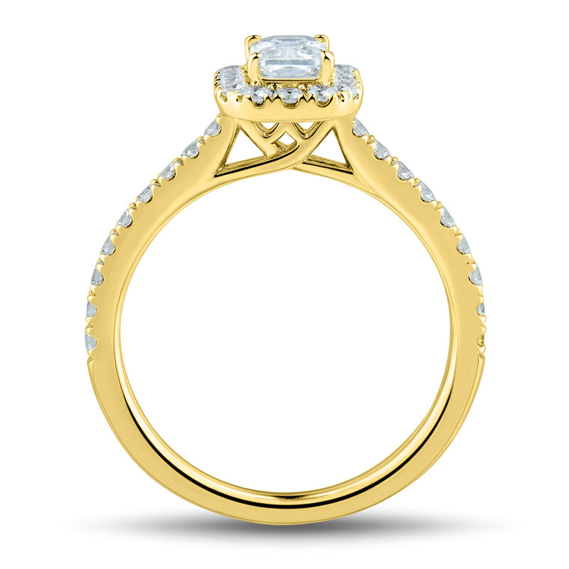 lab grown diamond engagement ring with emerald-cut in 14k yellow gold &#40;1 1/4 ct. tw.&#41;