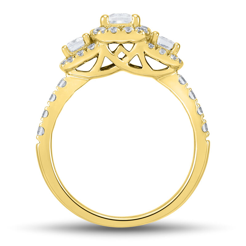 Lab Grown Diamond Three-Stone Emerald-Cut Engagement Ring in 14K Gold &#40;1 1/2 ct. tw.&#41;