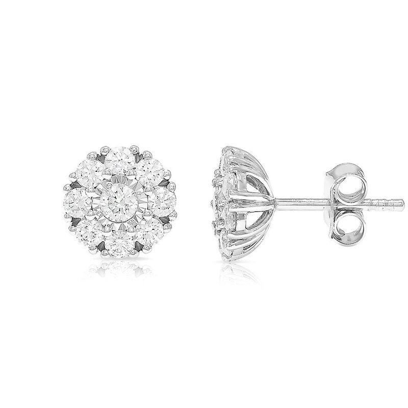 1 ct. tw. Diamond Solitaire Stud Earrings in 10K White Gold