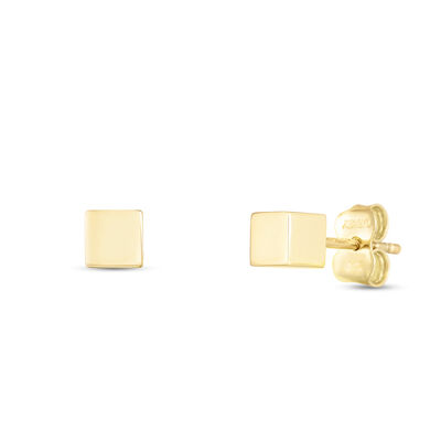 Cube Earrings in 14K Yellow Gold