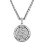 Saint Christopher Pendant with Diamond Accent in Stainless Steel, 24&rdquo;