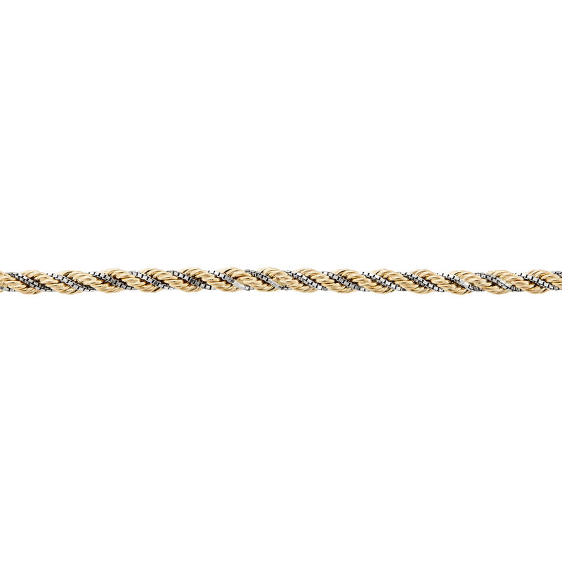 Twisted Rope Chain in 10K Yellow and White Gold
