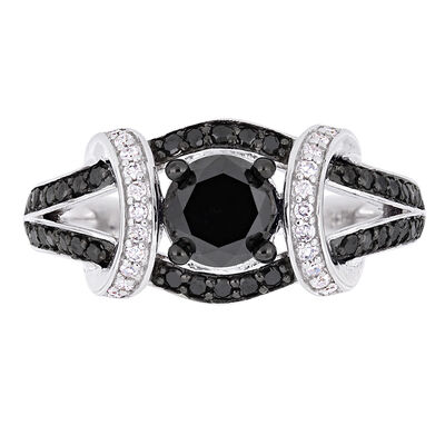 1 3/8 ct. tw. Black & White Diamond Ring in 10K White Gold