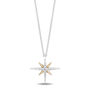Wish Diamond Accent Starburst Pendant in Sterling Silver and 10K Yellow Gold