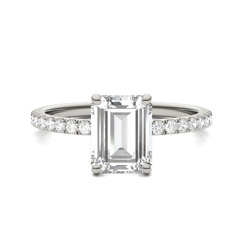 5 ct Emerald Cut Moissanite White Gold Engagement Ring 6.5