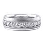 Men&rsquo;s Lab Grown Diamond Wedding Band with Channel Setting in 10K White Gold