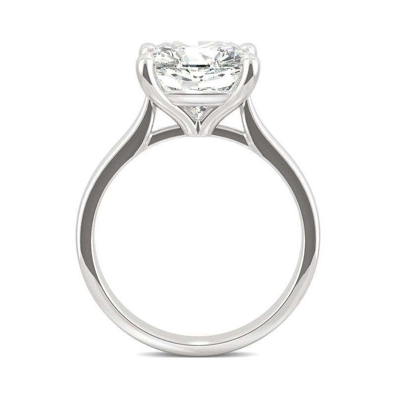 Cushion-Cut Moissanite Solitaire Ring in 14K White Gold &#40;4 ct.&#41;