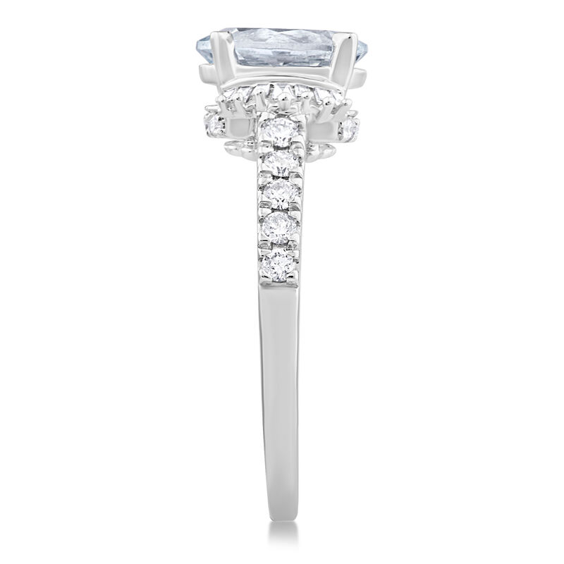 Aquamarine Ring with Diamonds in 10K White Gold &#40;3/8 ct. tw.&#41;