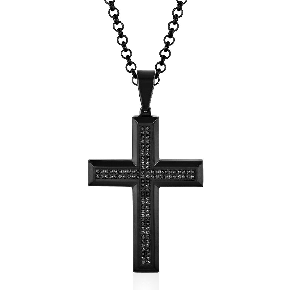 Stainless Steel Two-Tone Multi-Layer Cross Jesus Pendant Necklace – My  Passion for Jewelry