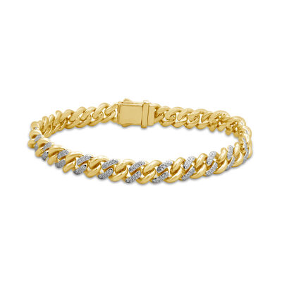 Men’s Diamond Chain Bracelet in 10K Yellow Gold (1 3/4 ct. tw.)