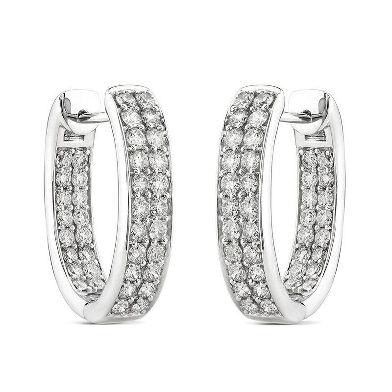 Diamond Double-Row Inside Out Hoops &#40;2 ct. tw.&#41;