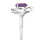 Pear-Shaped Amethyst &amp; Lab Created White Sapphire Earring, Pendant &amp; Ring Set in Sterling Silver