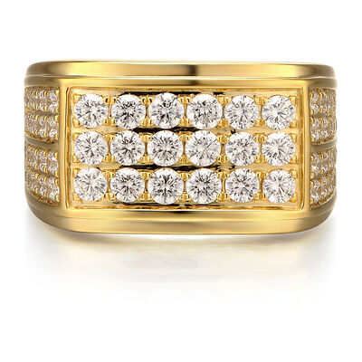 Men’s Diamond Signet Ring in 10K Yellow Gold (2 ct. tw.)