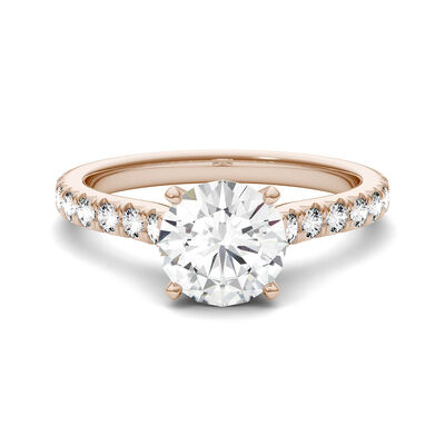 Hearts & Arrows Moissanite Ring in 14K Rose Gold (1 3/4 ct. tw.)
