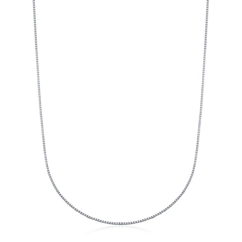 Box Chain in 14K White Gold, 24&quot;