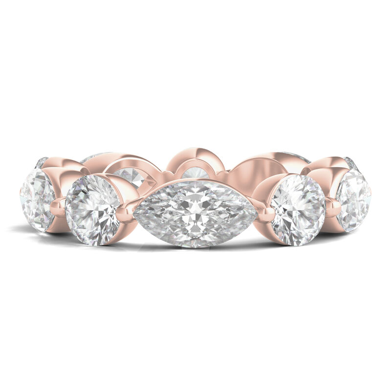 Round and Marquise-Cut Lab Grown Diamond Eternity Band