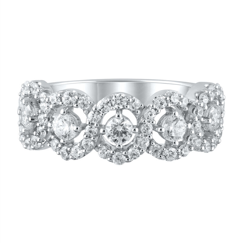 Lab Grown Diamond Anniversary Band with Halos in 14K White Gold &#40;1 ct. tw.&#41;