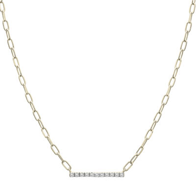 Diamond Bar Necklace in Vermeil (1/10 ct. tw.)