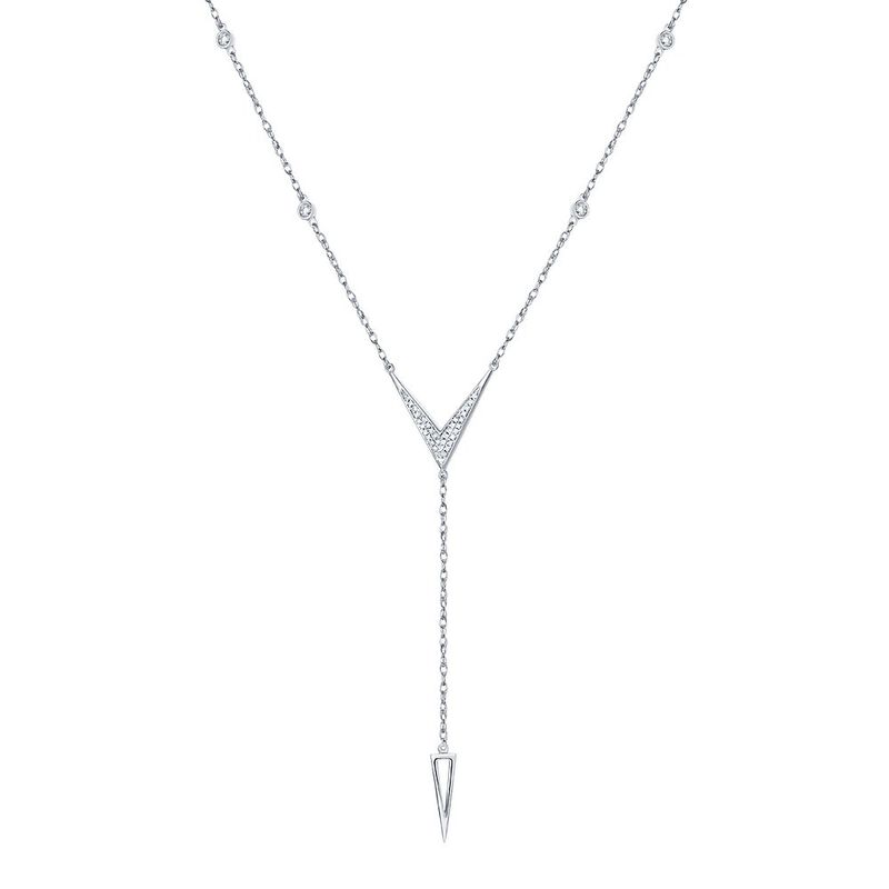 1/10 ct. tw. Diamond Lariat Necklace in 10K White Gold