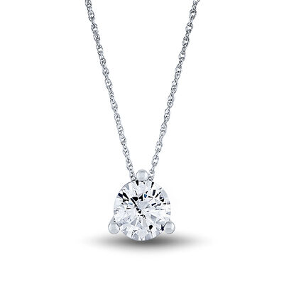 1 ct. tw. Lab Grown Diamond Solitaire Pendant in 14K White Gold