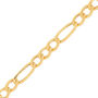 Hollow Figaro Chain in 14K Yellow Gold, 2.6MM, 18&rdquo;