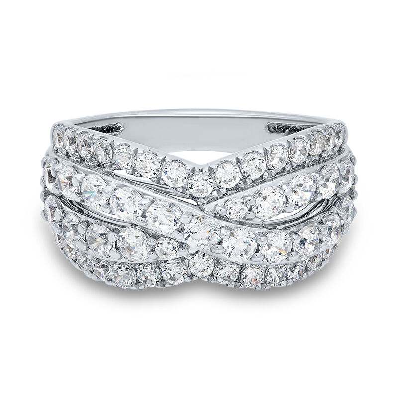 Lab Grown Diamond Crossover Ring in 14K White Gold &#40;2 ct. tw.&#41;