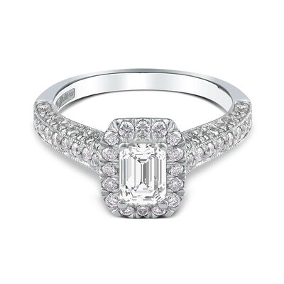 Divine Emerald-Cut Lab Grown Diamond Engagement Ring in Platinum (2 ct. tw.)