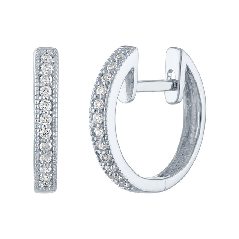1/7 ct. tw. Diamond Hoop Earrings in Sterling Silver