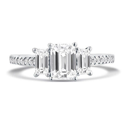 Aspen Emerald-Cut Lab Grown Diamond Engagement Ring in Platinum (1 3/4 ct. tw.)