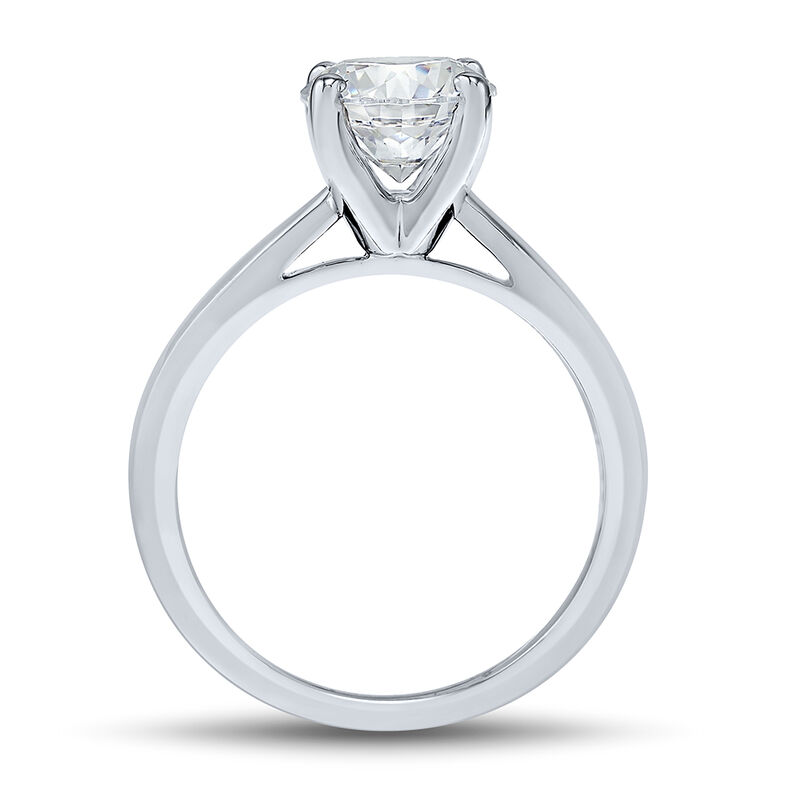 lab grown diamond round solitaire engagement ring with taper in 14k white gold &#40;1 1/2 ct.&#41;