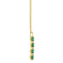 Emerald and Diamond Accent Vertical Bar Pendant in 14K Yellow Gold