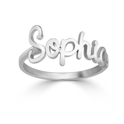 Polished Script Ring