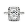 Radiant-Cut Moissanite Halo Ring in 14K White Gold &#40;3 ct. tw.&#41;