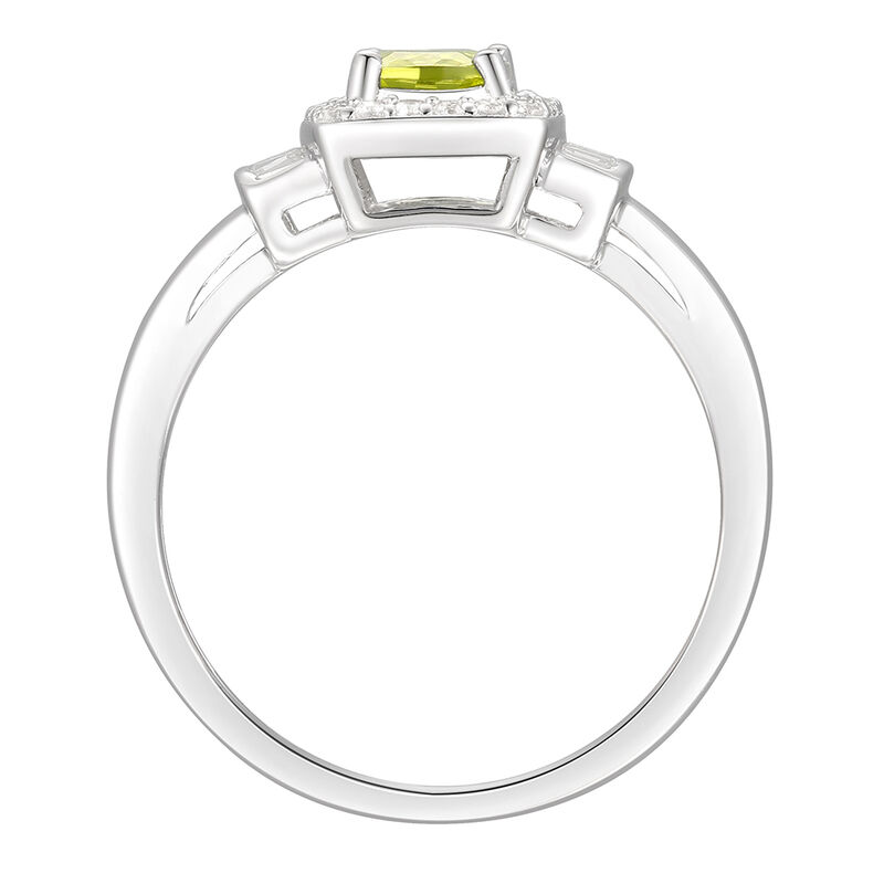 Cushion-Cut Peridot &amp; Lab Created White Sapphire Earring, Pendant &amp; Ring Set in Sterling Silver