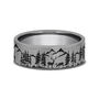 Men&rsquo;s Forest Scene Wedding Band in Gray Tantalum, 7MM