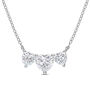 Moissanite Necklace with Three Heart-Shaped Stones in Sterling Silver &#40;2 ct. tw.&#41;