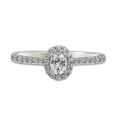 Vivien oval diamond engagement ring in 14k white gold (3/4 ct. tw.)