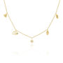 Diamond Accent Multi-Charm Necklace in 10K Yellow Gold