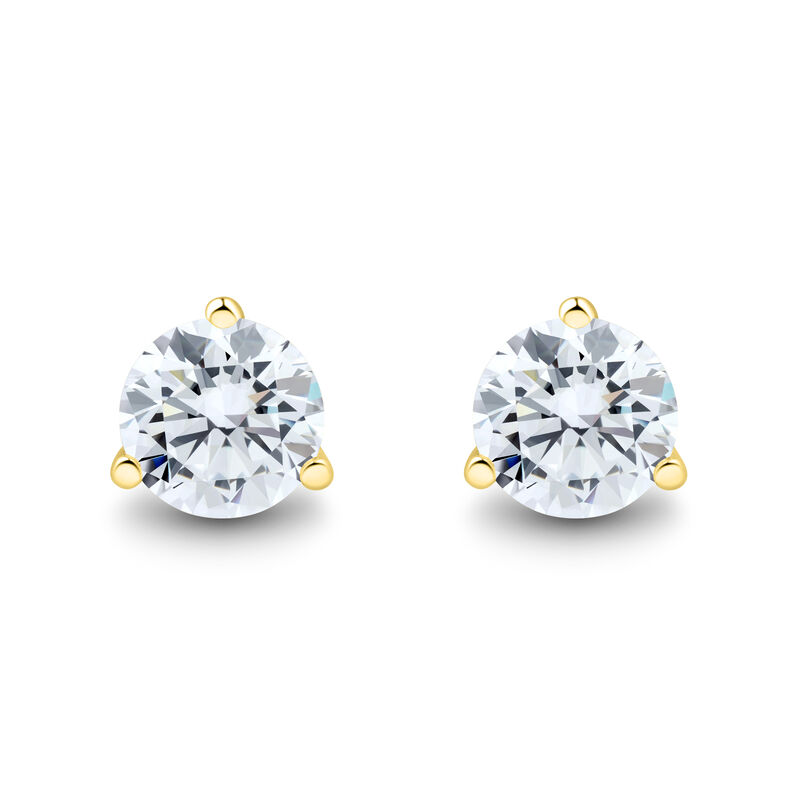 Lab Grown Diamond Martini Stud Earrings in 14K Yellow Gold &#40;2 ct. tw.&#41;