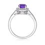 Amethyst &amp; 1/8 ct. tw. Diamond Ring in Sterling Silver