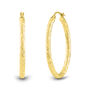 Diamond-Cut Oval Hoop Earrings in 14K Yellow Gold