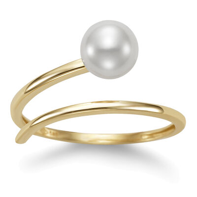 Freshwater Cultured Pearl Wrap Ring in 14K Yellow Gold