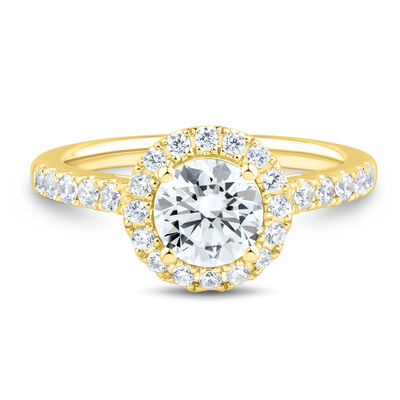 Lab Grown Diamond Round Halo Engagement Ring in 14K Gold (1 1/2 ct. tw.)