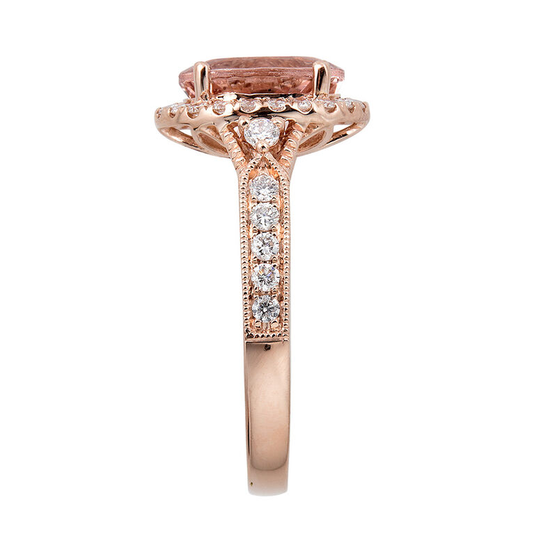 Morganite &amp; 1/2 ct. tw. Diamond Ring in 14K Rose Gold
