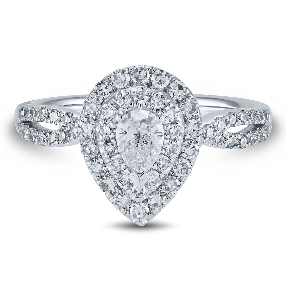 Helzberg Signature Square Princess Diamond Engagement Ring 0.58 ct Platinum  | eBay