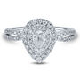 Pear-Shaped Diamond Engagement Ring with Split-Shank Band in 14K White Gold &#40;1 ct. tw.&#41;